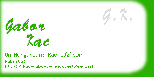 gabor kac business card